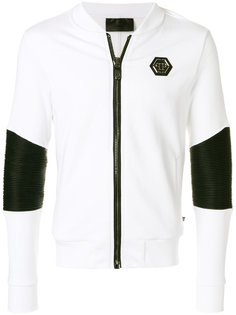 moto panel zipped sweatshirt Philipp Plein