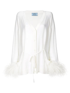 contrast cuff knitted cardigan Prada