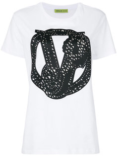 футболка с V-образным вырезом и отделкой  Versace Jeans
