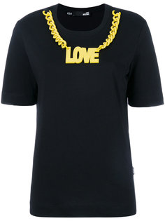 футболка с логотипом и цепочкой Love Moschino
