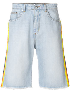 джинсовые шорты с полосками по бокам MSGM
