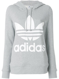 хлопковая толстовка с капюшоном и логотипом  Adidas