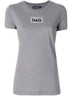 футболка с логотипом и пайетками  Dolce &amp; Gabbana