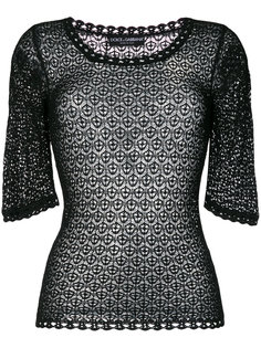 ажурный свитер с вырезом-ковш  Dolce &amp; Gabbana