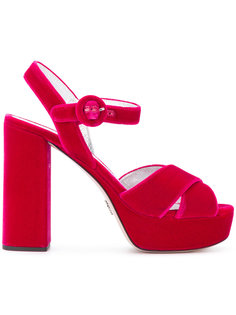 block heel platform sandals Prada