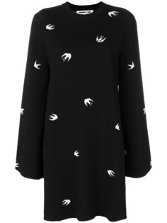 платье мини с принтом ласточек  McQ Alexander McQueen