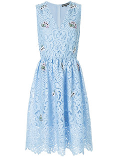 кружевное платье с цветочной вышивкой  Markus Lupfer