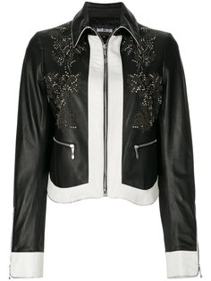 кожаная куртка с заклепками Just Cavalli