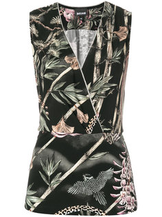 блузка с V-образным вырезом  Just Cavalli
