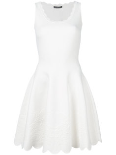 платье мини с цветочной отделкой и фигурным краем  Alexander McQueen