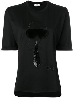 Karlito-embroidered T-shirt Fendi