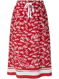 юбка с принтом-граффити Miu Miu