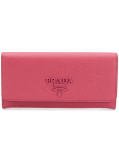 континентальный кошелек с логотипом  Prada