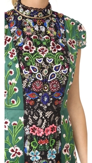 alice + olivia Nidia Embellished Mock Neck Gown