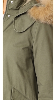 Derek Lam 10 Crosby Fox Trimmed Parka with Inside Quilting