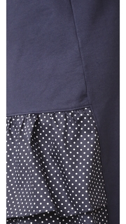 Clu Clu Too Polka Dot Ruffled Sweatshirt Dress