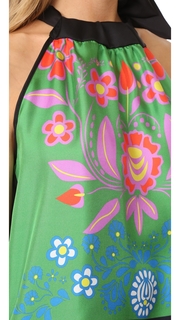Cynthia Rowley Silk Scarf Print Tie Neck Dress