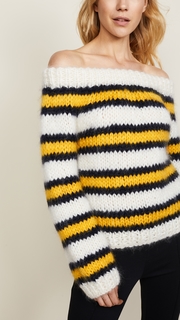 Ganni The Striped Julliard Mohair Sweater
