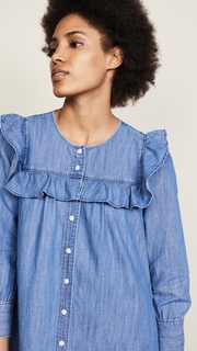 Madewell Ruffle Sleeve Denim Shirtdress