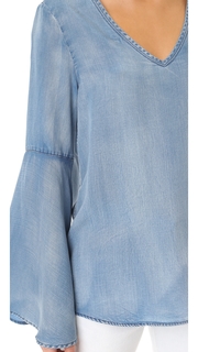 Scotch &amp; Soda/Maison Scotch Bell Sleeve Chambray Blouse