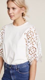 See by Chloe Tee with Lace Sleeves