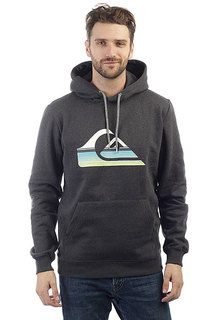 Толстовка кенгуру Quiksilver Big Logo Hood Dark Grey Heather