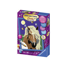 Раскрашивание по номерам «Лошадь в лунном свете» Размер картинки – 18*13 см Ravensburger