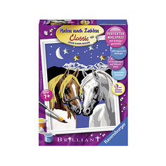 Раскрашивание по номерам «Две лошадки» Размер картинки – 13*18 см Ravensburger