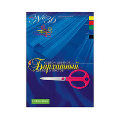 Набор цветного картона № 36 Альт А4, 5 листов (бархатный)