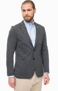Серый хлопковый пиджак с карманами Gant