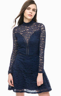 Кружевное платье с воротником-стойкой Guess