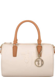 Бежевая сумка с одним отделом на молнии Trussardi Jeans