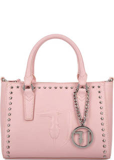 Розовая сумка с металлическим декором Trussardi Jeans