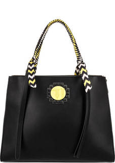 Сумка черного цвета с длинными ручками Trussardi Jeans