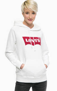 Белая хлопковая толстовка с капюшоном Red Tab Levis®