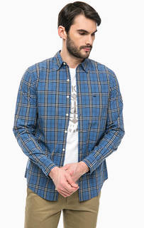 Синяя хлопковая рубашка в клетку Dockers