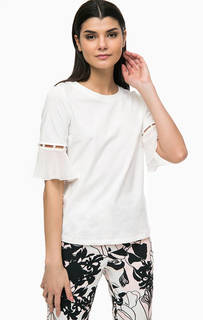 Однотонная футболка с отделкой бусинами Liu Jo