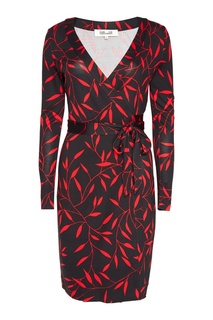 Черное шелковое платье с запахом Diane von Furstenberg