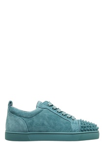 Голубые кроссовки из замши Louis Junior Spikes Christian Louboutin