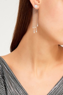 Серебряные серьги с подвесками-цепочками Exclaim