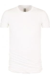 Удлиненная хлопковая футболка с круглым вырезом Rick Owens