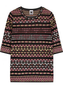Вязаный топ с укороченным рукавом и круглым вырезом M Missoni