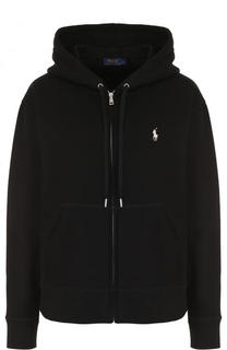 Хлопковый кардиган с капюшоном и логотипом бренда Polo Ralph Lauren