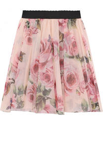 Многослойная юбка с принтом и эластичным поясом Dolce &amp; Gabbana