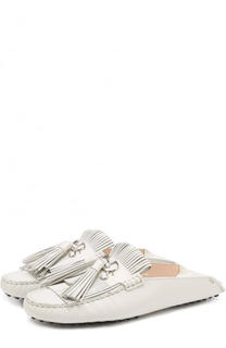 Кожаные сабо с бахромой Tod’s Tods