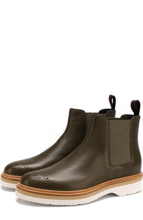 Кожаные челси с брогированием Santoni
