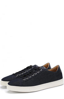 Текстильные кеды на шнуровке Santoni