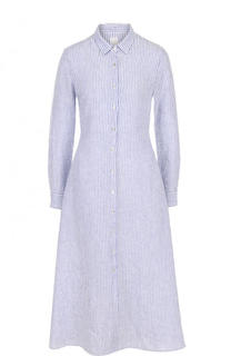 Льняное платье-рубашка в полоску 120% Lino