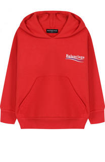 Хлопковое худи с логотипом бренда Balenciaga