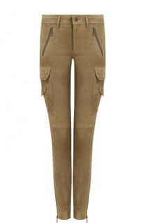 Укороченные замшевые брюки-скинни Polo Ralph Lauren
